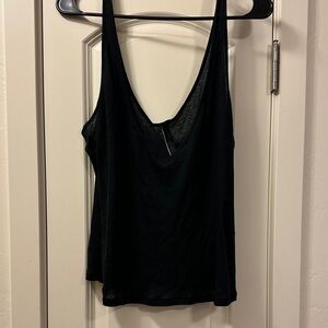 SKIMS “Sheer Rib V-Neck Tank” in Soot (NWOT)